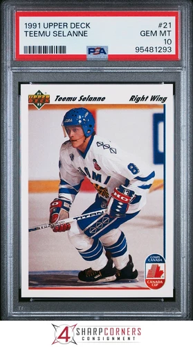 1991 UPPER DECK #21 TEEMU SELANNE RC HOF PSA 10