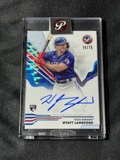 Wyatt Langford 2024 Topps Pristine Blue Refractor Auto #14/75 Rookie RC  SEALED