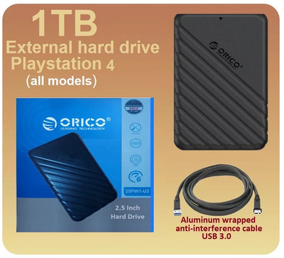 PS4 Pro, Slim & the OG  1TB Portable External USB 3.0 Hard Drive Game Drive HDD