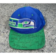 Vintage Seattle Seahawks Hat Cap Drew Pearson Companies with Autographs Team