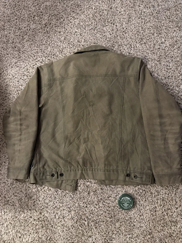 Chaqueta Cruiser Filson Tin Cloth Forrada Corta | Mediana | Bronceado Oscuro | Precio de venta sugerido por el fabricante $359 Cera Foto 4 de 4