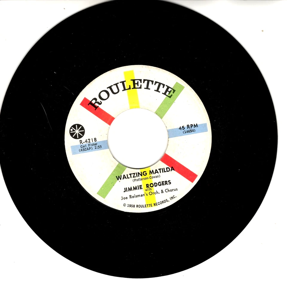 Jimmy Rodgers: T.L.C. Tender Love And Care / Waltzing Matilda .. 45 RPM 8706 - Image 2 of 3