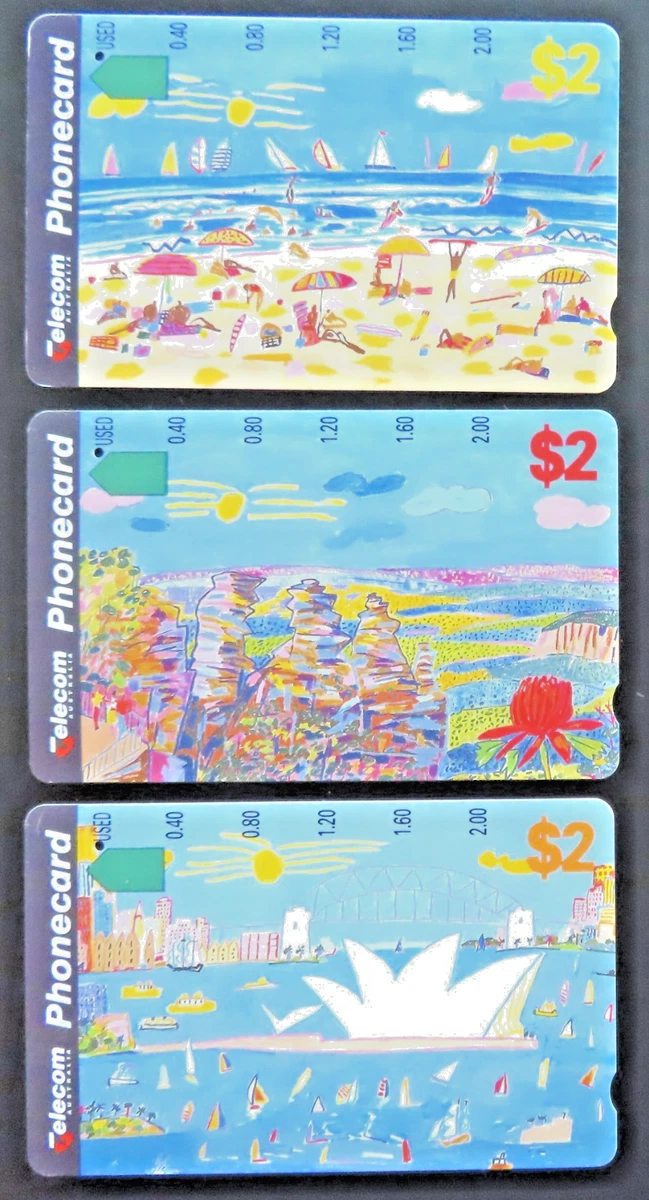 Telecom KEN DONE - ICONIC SCENES ONE HOLE SET OF 3 X $2 PHONECARDS
