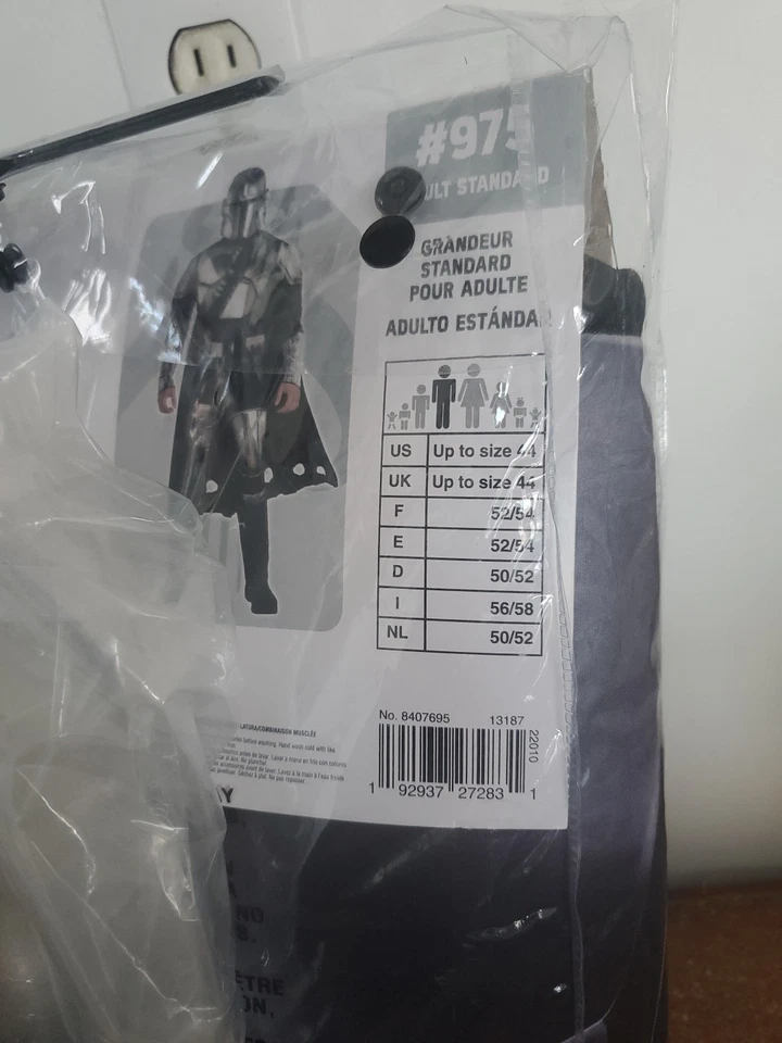 Disney Star Wars Mandaloriano Adulto Disfraz Mono Máscara Adulto Hasta Talla 44 Foto 4 de 4