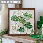 8×8 Green & White Clover St. Patrick's Day Wooden Sign Farmhouse Home Decor Gift