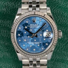 ROLEX Datejust 31 Blue Diamond Floral Dial Reference 278274 July 2023 Full Set