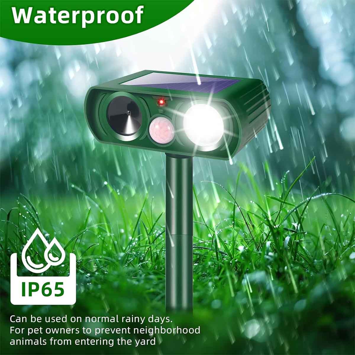 2 Pack 2025 Ultrasonic Repellent Solar Animal Repeller with Motion Sensor Device