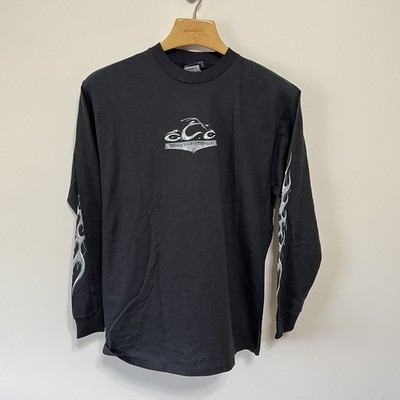 Vintage Orange County Choppers T-Shirt Long Sleeve Size L Y2K Biker Flames Black