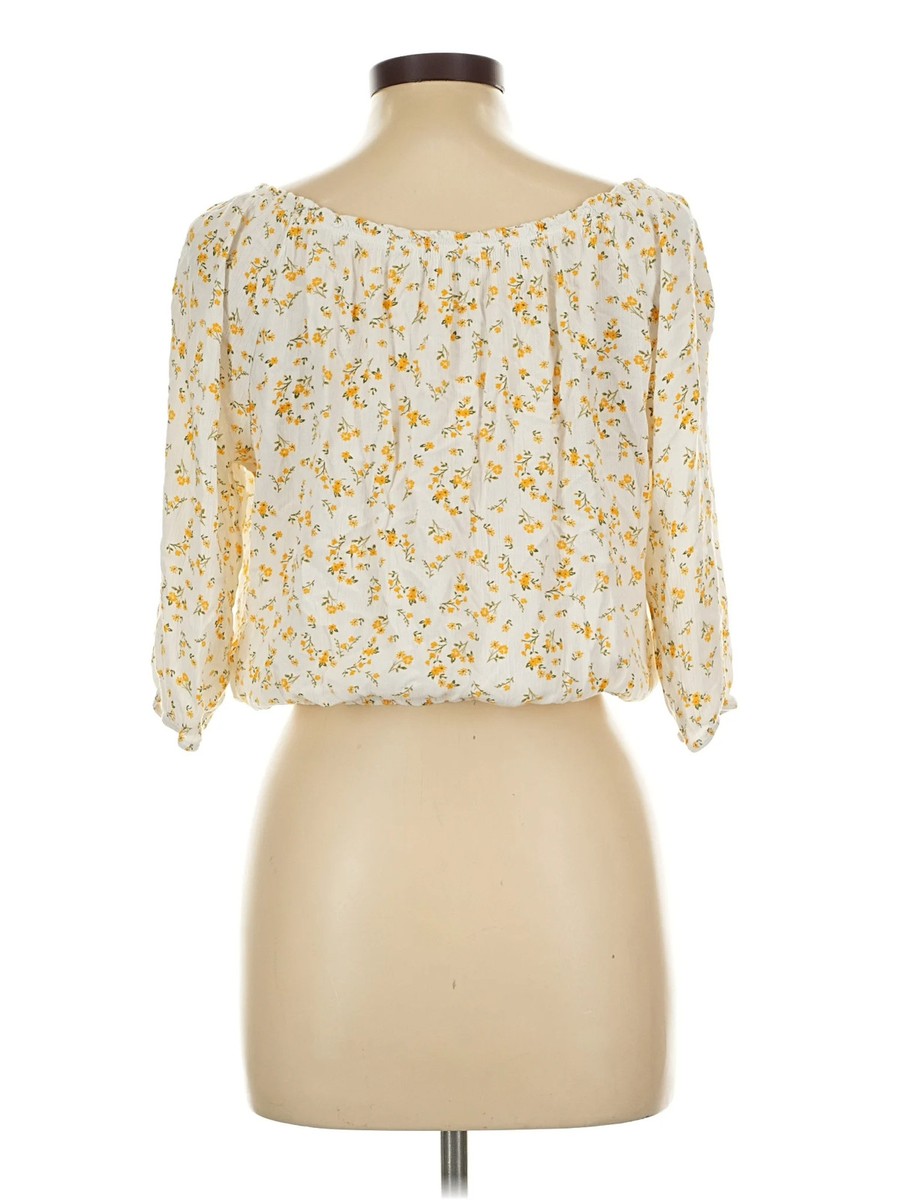Wild Love Women Yellow 3/4 Sleeve Blouse XL View 2