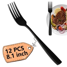12 PCS Stainless Steel Dinner Forks Set, Salad Flatware, Home, Kitchen, Party