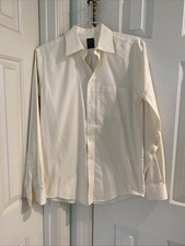 Joseph and Feiss Men's Light Cream Dress Shirt Size 15 34/35 100 Cotton