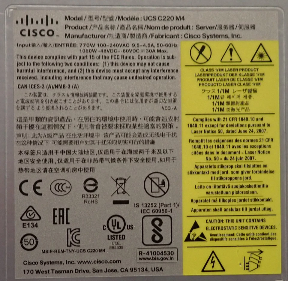 Cisco UCS C220 M4 2x E5-2699V4 256GB DDR4 2x 480GB + 6x 1.9TB SSD 8Bay 1U Server - Image 4 of 4