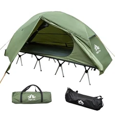  Camping Cot Tent - Waterproof 1-Person Off-Ground Combo Cot Bed for Adults 