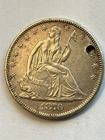 1876 Seated Liberty Half Dollar Holed, AU Details Custer’s  Last Stand year 1876