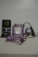 Nintendo Game Boy Color System Clear Atomic Purple w/ Pelican Accessories