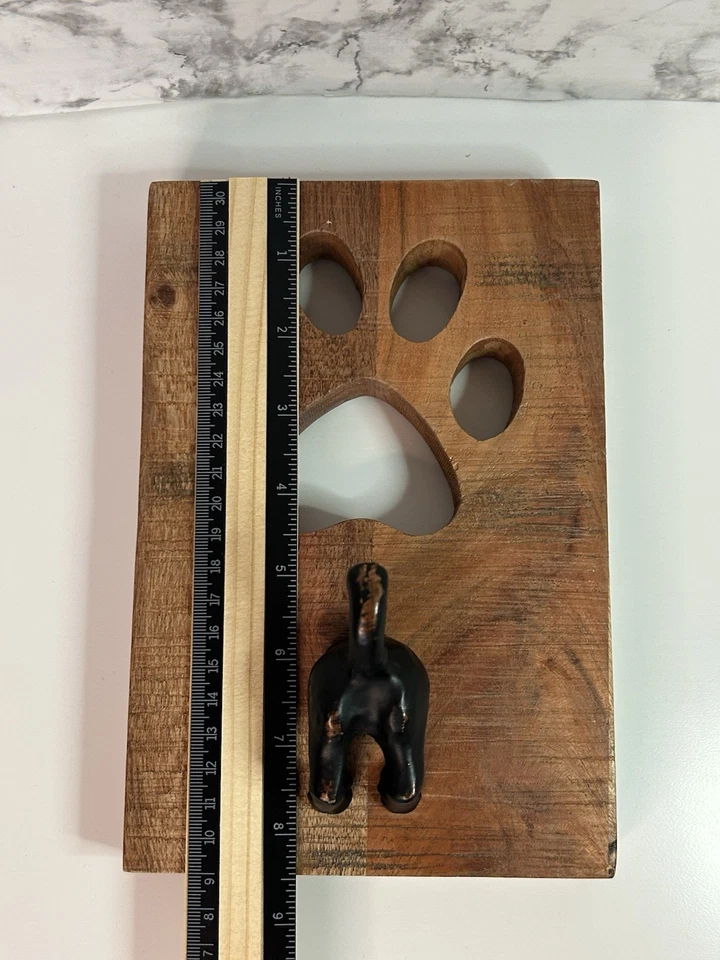 Твердое дерево настенное крепление собаки лапы поводок держатель собаки приклад крюк очень хороший 8,5 «x 6» - Изображение 3 из 4