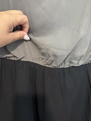 ALICE & OLIVIA Coloblock Flutter Sleeve Blouson Mini Dress (Chest-36'') - Picture 3 of 5