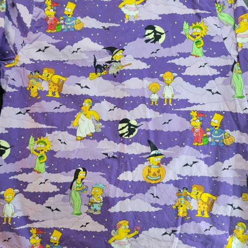 The Simpson's Purple Halloween Scrub Top Sz XL Treehouse Of Horror Fun 2003 Y2K - Picture 6 of 14