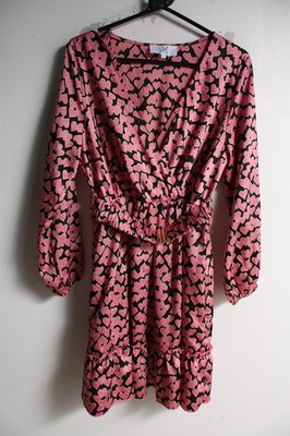 JS Millenium Damen Kleid mit Herzmuster rosa - Größe Large L (H24)