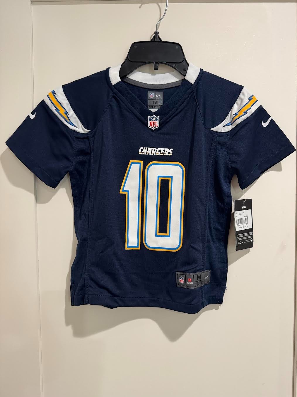 NIKE Justin Herbert #10 LA Chargers Kids Medium 5/6 NFL Jersey Navy Blue