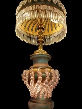 ANTIQUE VTG FINEST LARGEST MAGNIFICENT FRENCH PARLOR EMPIRE CRYSTAL LAMP