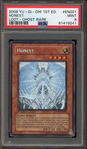 Yugioh Honest Light Of Destruction LODT-EN001 1st Edition Ghost Rare PSA 9 Mint