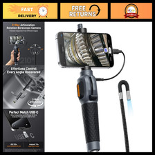 Two-Way Articulating Borescope USB-C Endoscope Inspection Camera, 5FT Probe, Fle