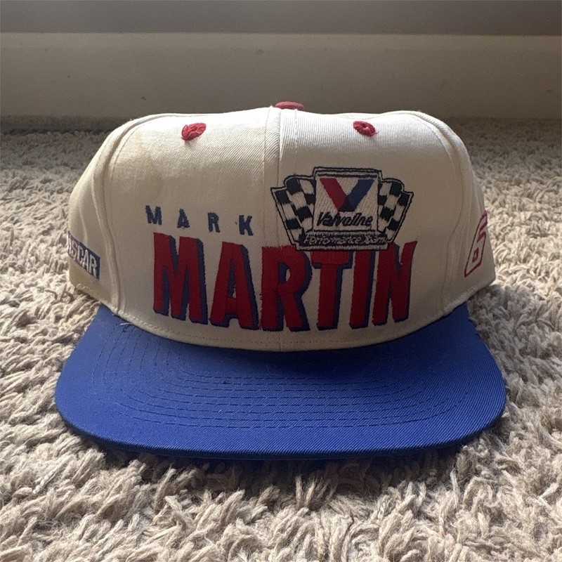 NASCAR Lot of 4 Snapback Hats Mark Martin Rusty Wallace Irvan Marlin White/Blue