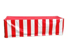Fitted Vinyl Tablecloth 72x30 Red White Rectangular Banquet Display Table Cover