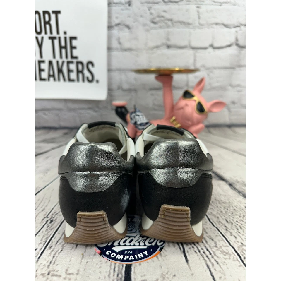 Karl Lagerfeld Paris Zapatillas de Carreras de Cuero para Hombres 8 Zapatos de Cuero Negro Blanco Foto 4 de 4