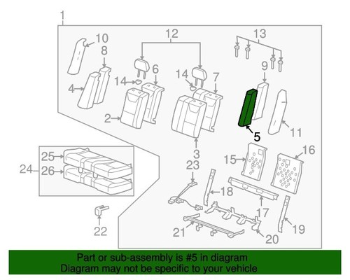 NEW OEM GM Rear Left Outer Seat Back Cover Ebony Cloth 15930015 Malibu 2008-2012 - Picture 3 of 5