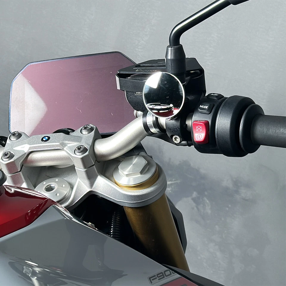 Espejo retrovisor lateral convexo 360° sin llanta para BMW F850GS/Adventure F750GS 2018-24 Foto 3 de 4