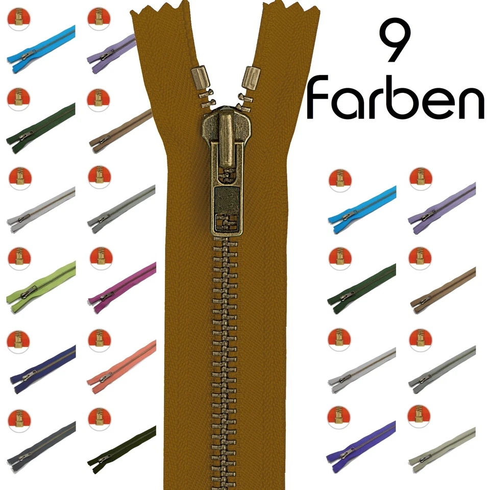 NÄHMIT 80cm YKK extra Stark Metall Motorrad Reißverschluss teilbar