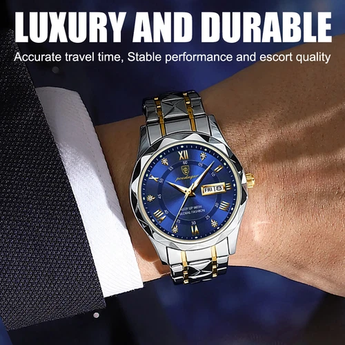 Men Watch Waterproof Stainless Steel Quartz Classic Luminous Business Wristwatch - Picture 2 of 18