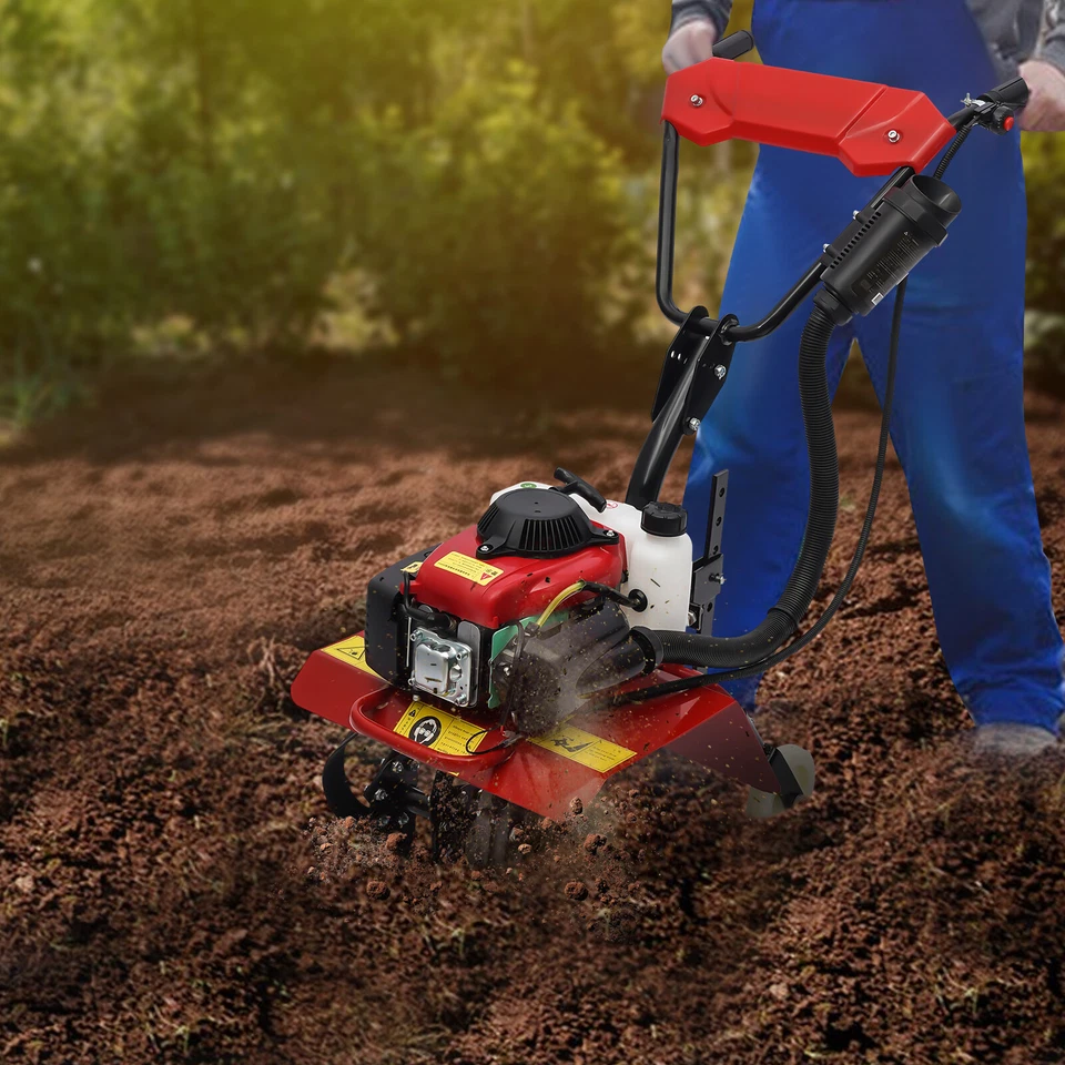 Cultivador de 4 tiempos 63cc a gas para jardín granja cultivador labranza rototiller CDI Foto 4 de 4