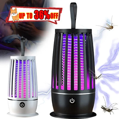 Electric Mosquito Killer Lamp Rechargeable Zapper Bug Fly Insect Trap UV Light
