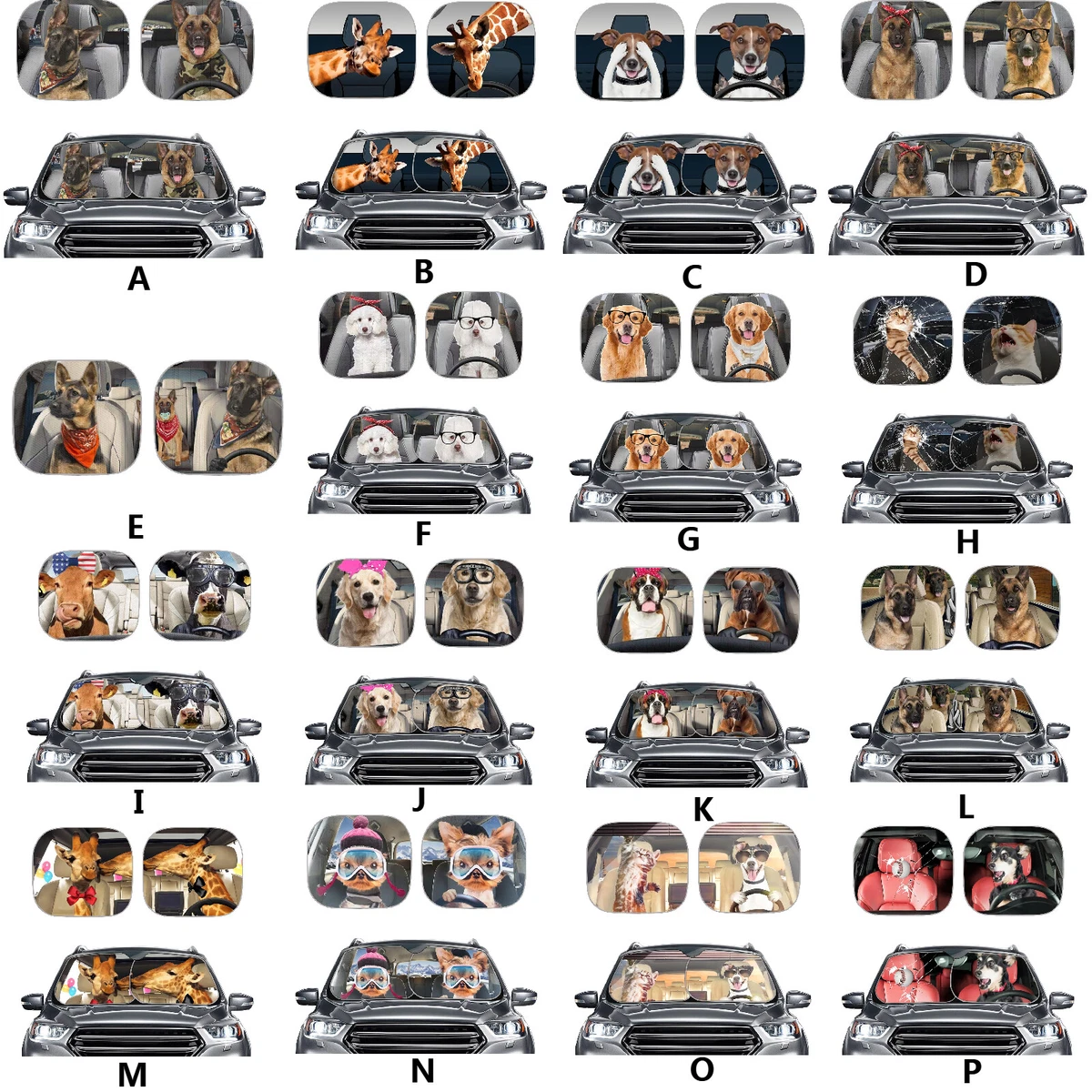 FOR U DESIGNS Funny Dog Car Windshield Sun Shade Visor Animals Auto  Accessories