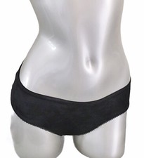 Victorias Secret Stretch Velvet Hip Hugger Hip Hugger Panty Black VS Star S Nwt