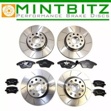 VW Tiguan 1.4 TSi 2.0 TDi 2.0TSi 11-17 Grooved Front Rear Brake Discs & Pads