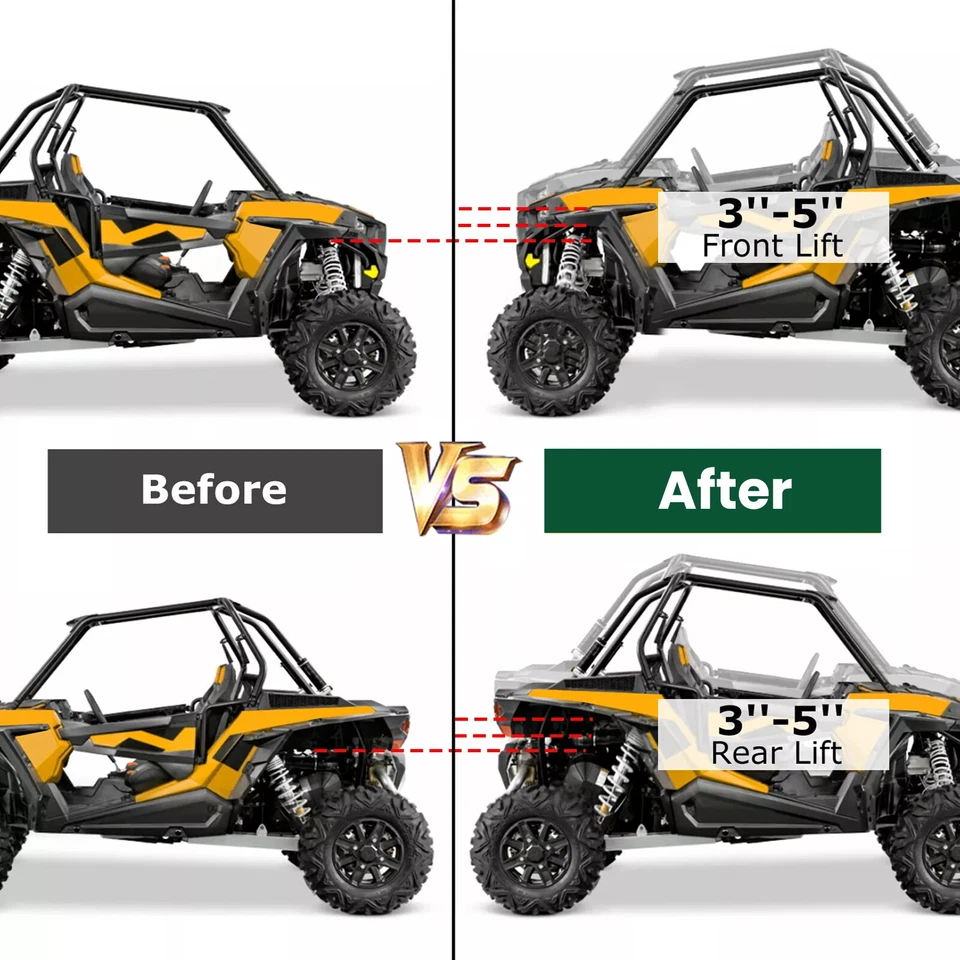 Juego completo de kit de elevación con herrajes para Polaris RZR XP 1000/4 1000 14-21 2016 Foto 4 de 4