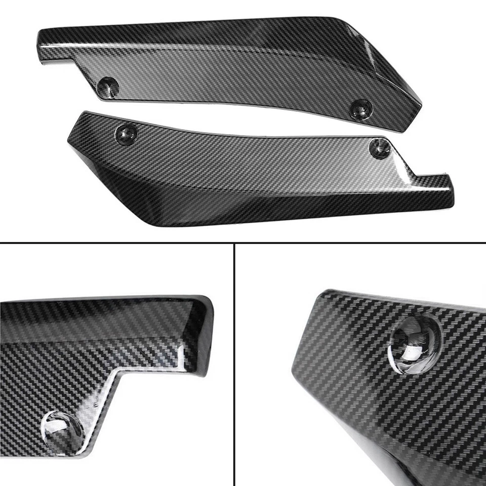 Carbon Fiber Rear Bumper Fin Diffuser Splitter Canard Lips Fit Honda civic 16-18 - Image 2 of 4
