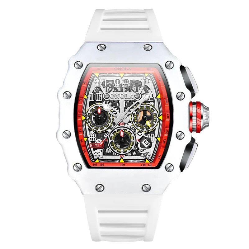 Men's Bucket-shaped Sports Waterproof Luminous Watch