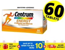 New Centrum Energy B-Vitamins and Minerals+Vitamin C & E  60s ( 1 BOX )