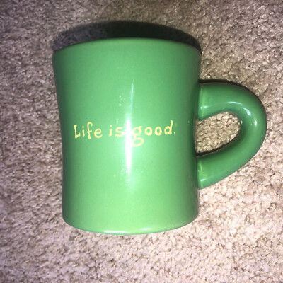 Life Is Good Green Coffee Cup Mug Simplicity is the Ultimate Sophistication 