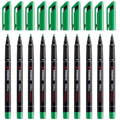 Stabilo 100er Set Permanentmarker grün feine Spitze Schreibstift alle Oberflächen