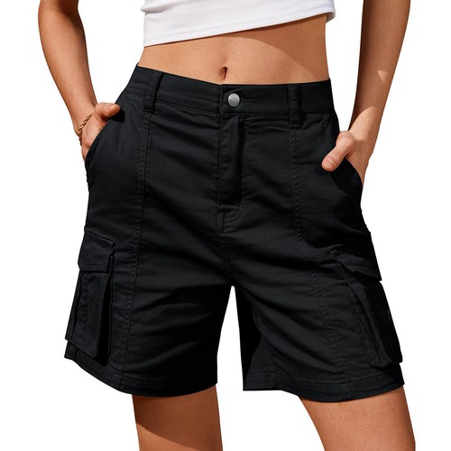 Pantaloncini estivi donna pantaloncini cargo estivi combattimento chino casual pantaloni da lavoro jogger - Foto 14 di 26