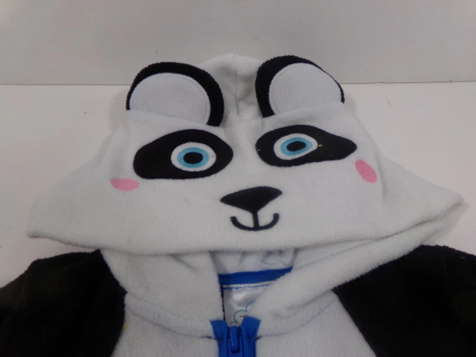 Pequeño Tillia Bebé Niño Unisex Una Pieza Panda Con Capucha Conjunto - Cierre de Cremallera Foto 3 de 4