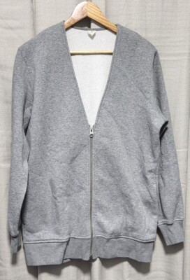 ARKET Damen Oversize Sweatshirt Strickjacke Grau 2 Wege Reißverschluss XS (oder S M L)