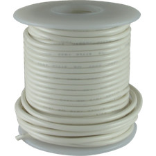 Wire, 22 AWG Solid Core, PVC, 600V, spooled, Color: White, Length: 50 feet
