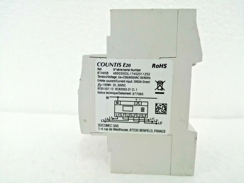 Socomec Countis E20 Energy Meter Three-phase Direct up to 63 A Ref: 4850 3003 - Image 2 of 4